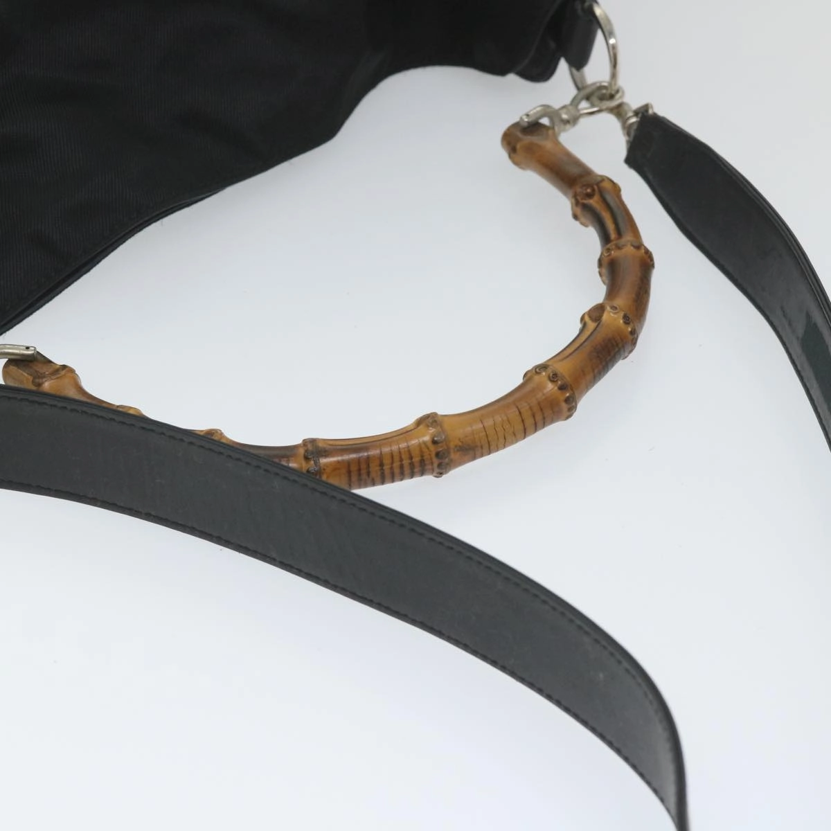 GUCCI Bamboo Shoulder Bag Nylon 2way Black  bs9242