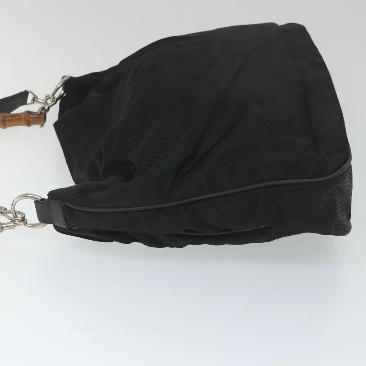 GUCCI Bamboo Shoulder Bag Nylon 2way Black  bs9242