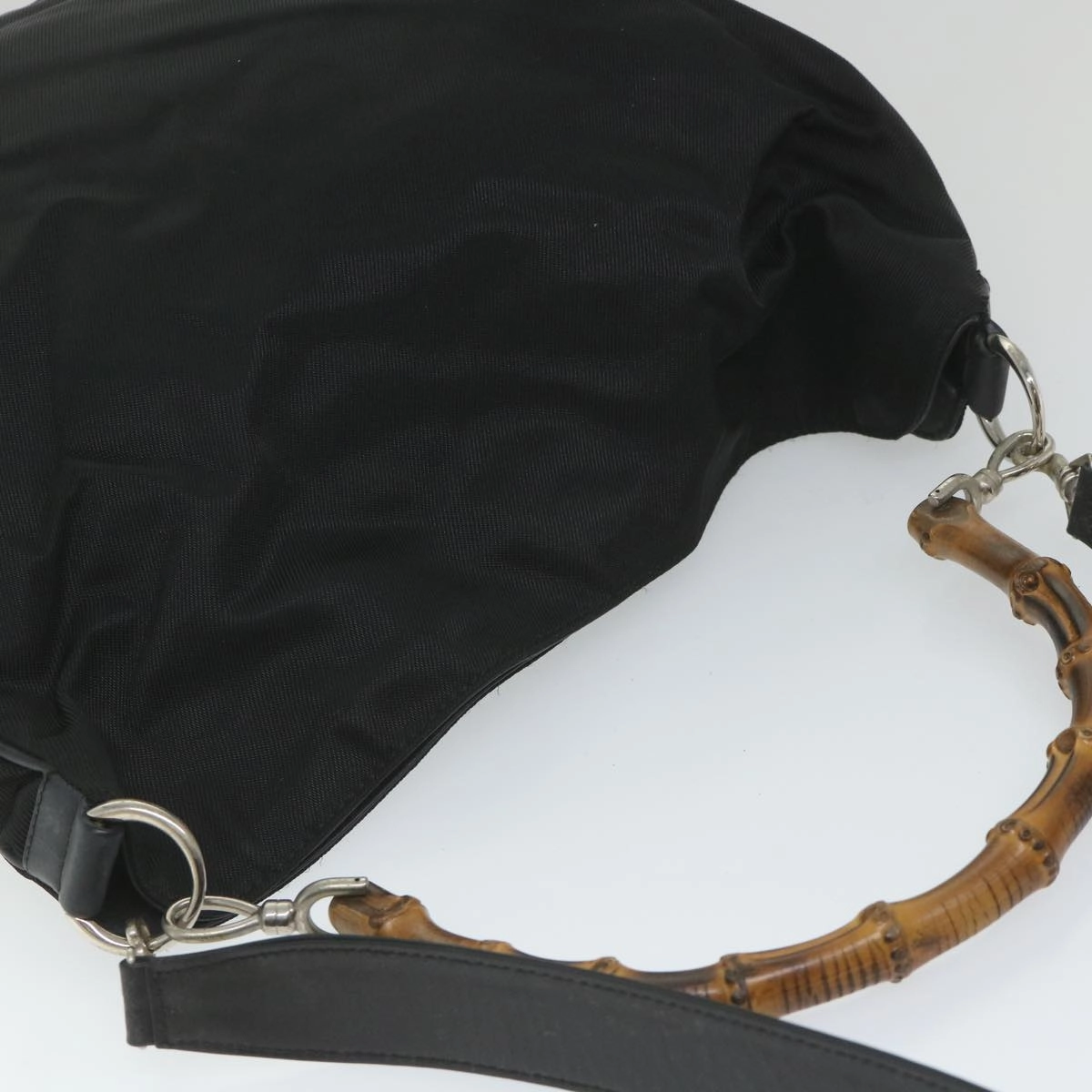 GUCCI Bamboo Shoulder Bag Nylon 2way Black  bs9242