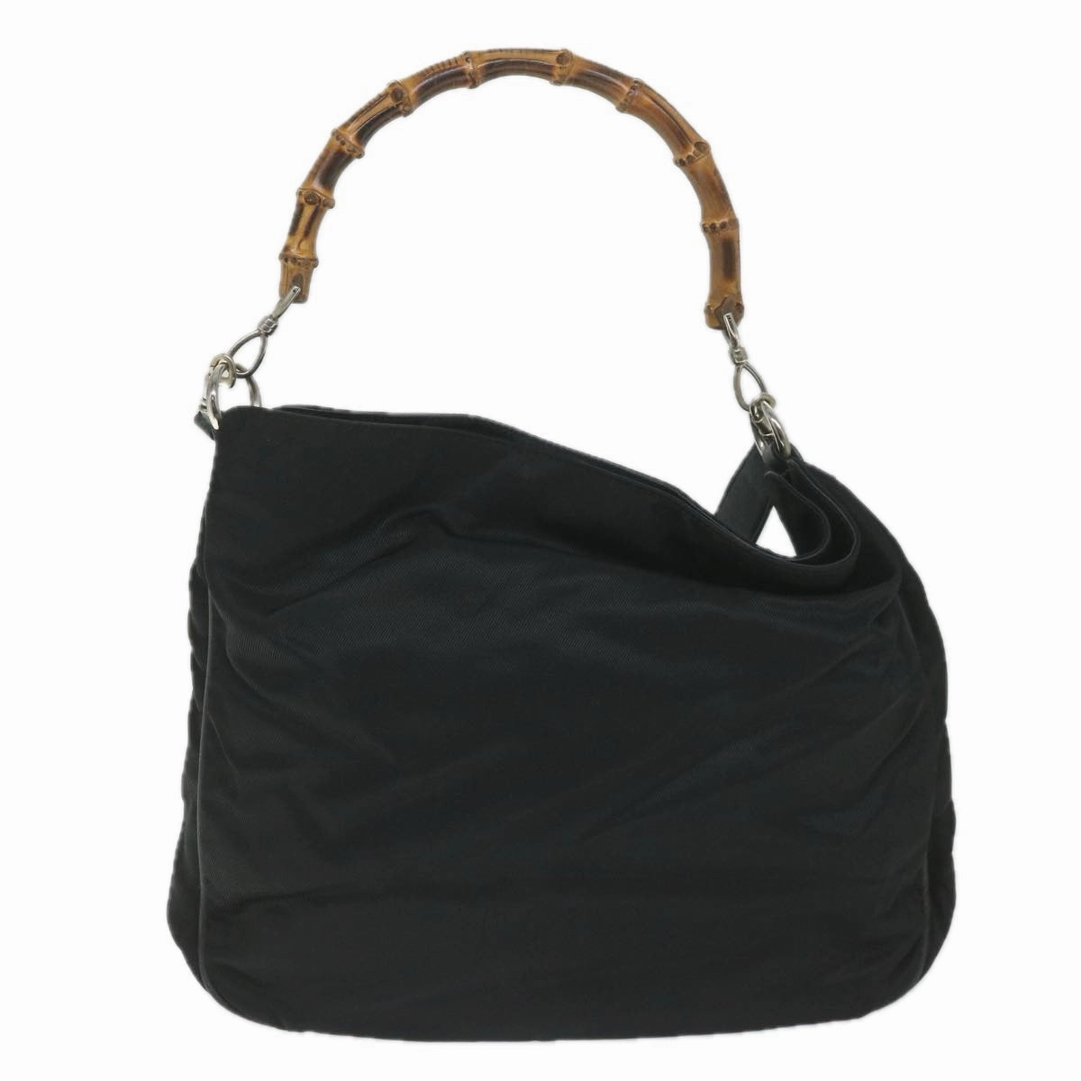GUCCI Bamboo Shoulder Bag Nylon 2way Black  bs9242