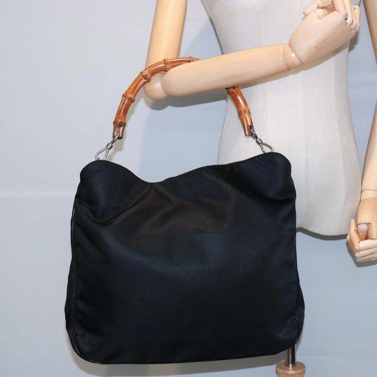GUCCI Bamboo Shoulder Bag Nylon Black 001 1781 1577 5  ep4616
