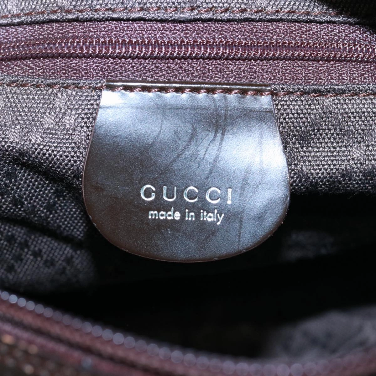GUCCI Bamboo Shoulder Bag Nylon Brown 000 1956 0531  ep4606