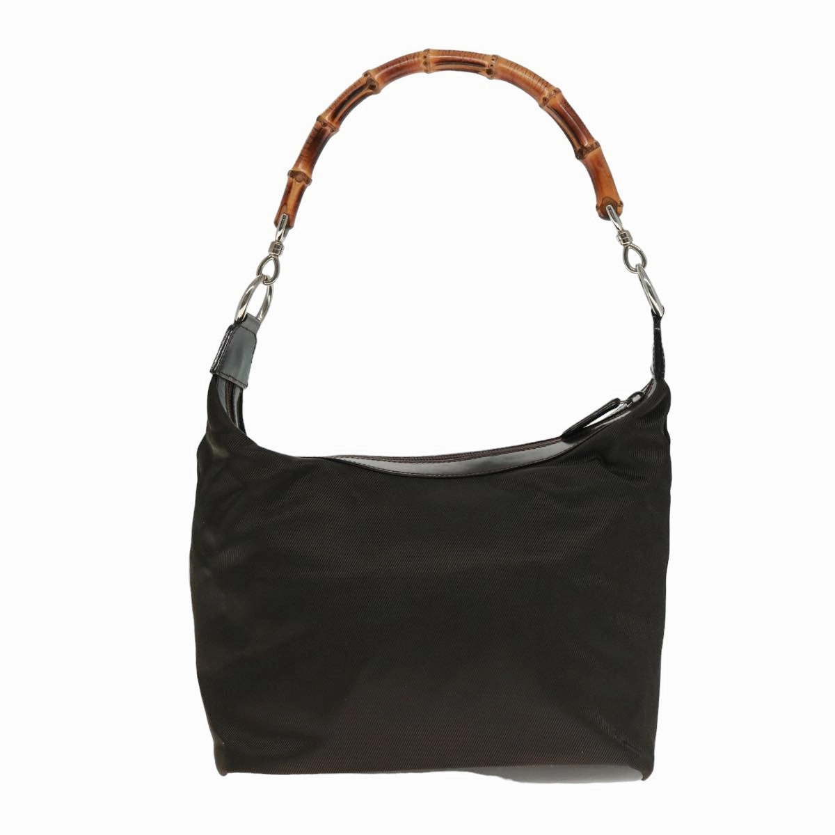 GUCCI Bamboo Shoulder Bag Nylon Brown 000 1956 0531  ep4606