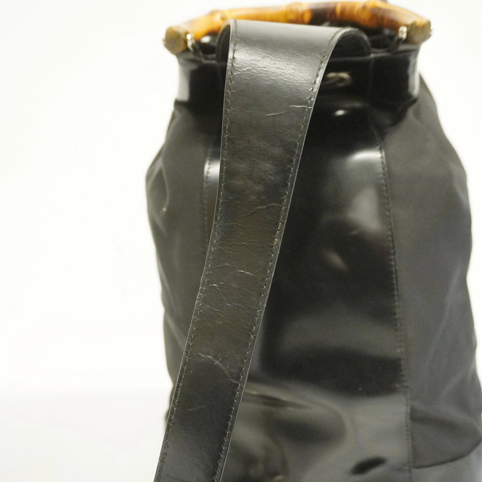 GUCCI  Bamboo Shoulder Bag Nylon/enamel 003 2113 0036 Shoulder Bag Black