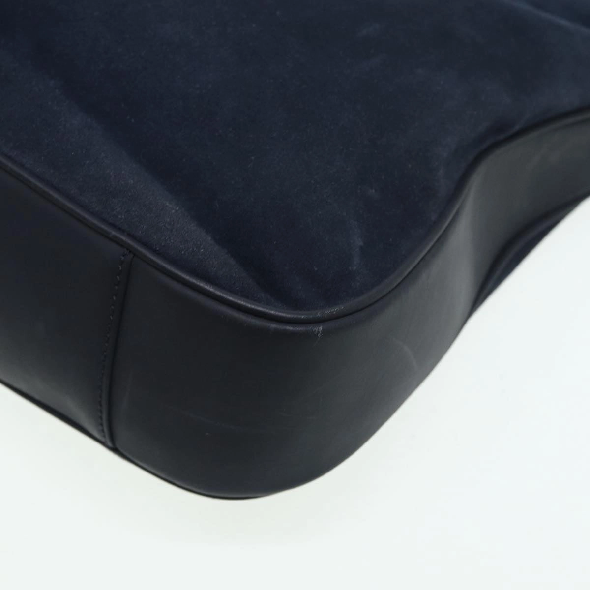 GUCCI Bamboo Shoulder Bag Suede 2way Navy 001 1577 2615  83940