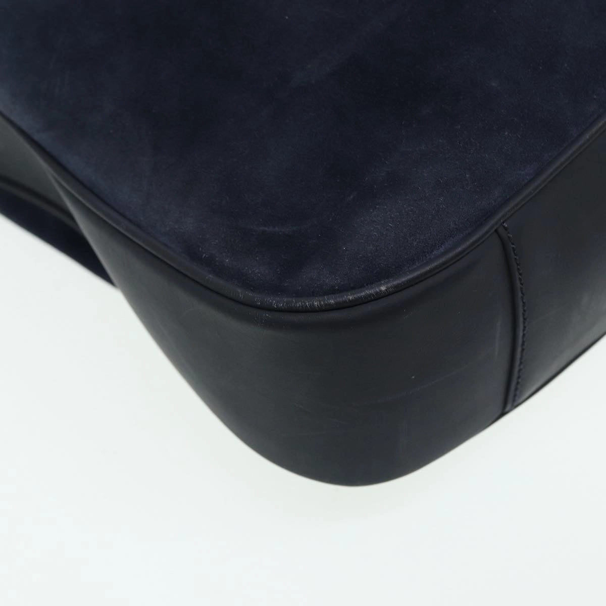 GUCCI Bamboo Shoulder Bag Suede 2way Navy 001 1577 2615  83940