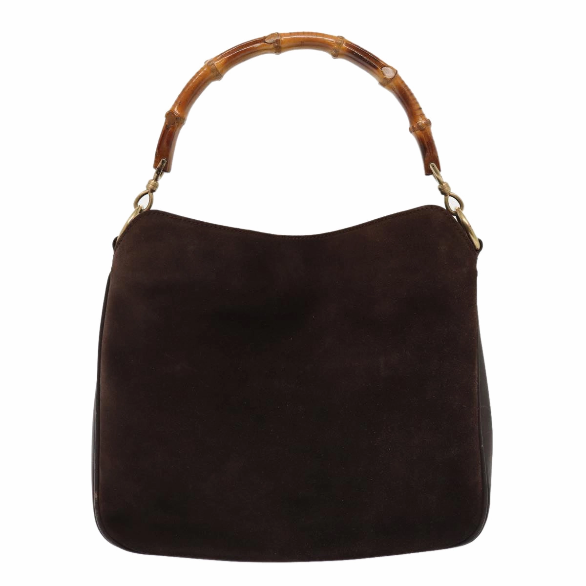 GUCCI Bamboo Shoulder Bag Suede 2way Red Gold 001 1705 1638  86649