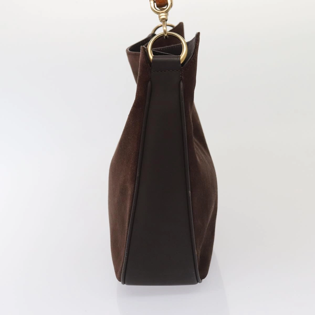 GUCCI Bamboo Shoulder Bag Suede 2way Red Gold 001 1705 1638  86649