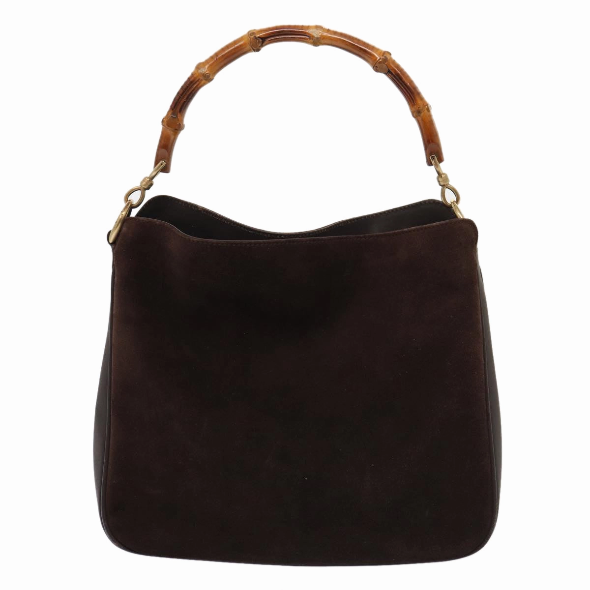 GUCCI Bamboo Shoulder Bag Suede 2way Red Gold 001 1705 1638  86649