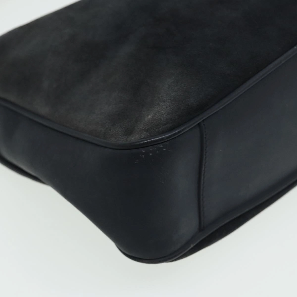 GUCCI Bamboo Shoulder Bag Suede Black 001 1638 2615  80843