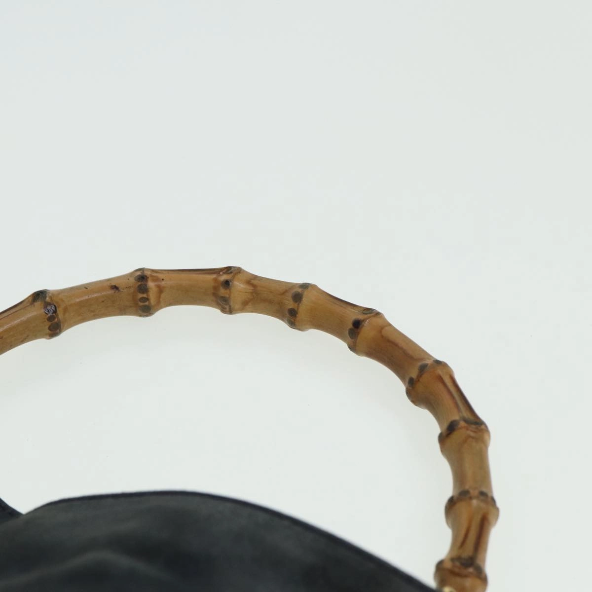 GUCCI Bamboo Shoulder Bag Suede Black 001 1638 2615  80843