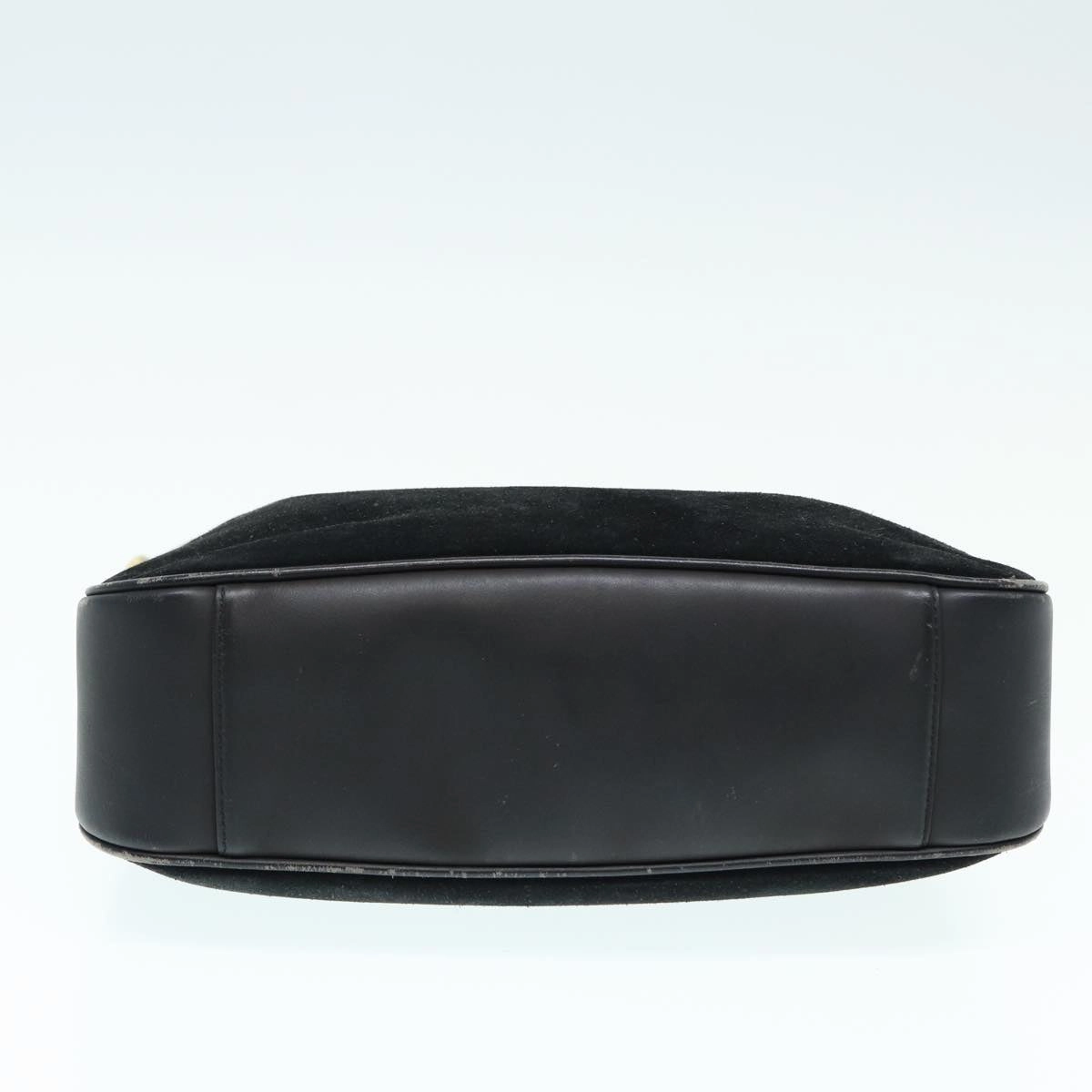 GUCCI Bamboo Shoulder Bag Suede Black 001 2404 1638  83939