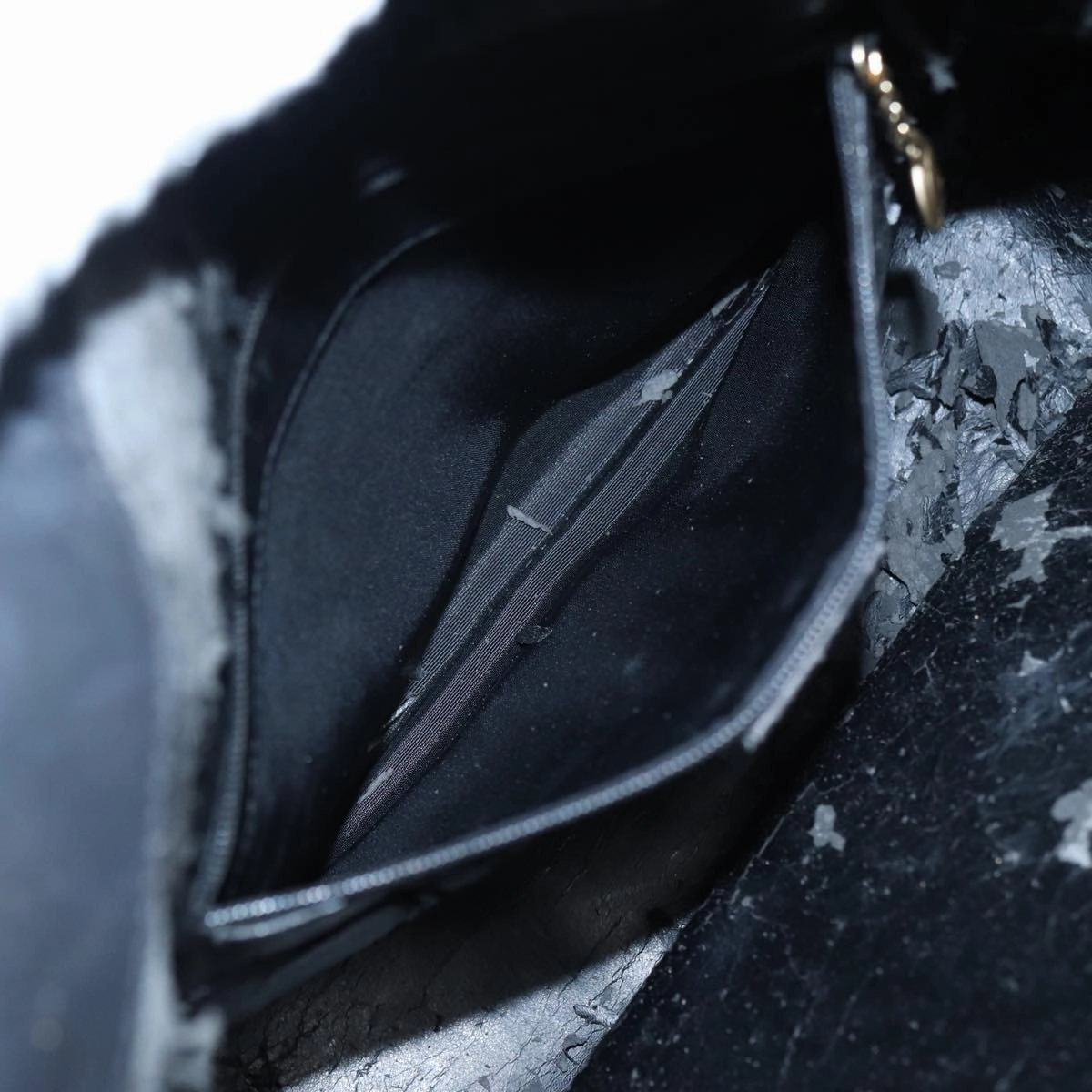 GUCCI Bamboo Shoulder Bag Suede Black 001 2404 1638  83939