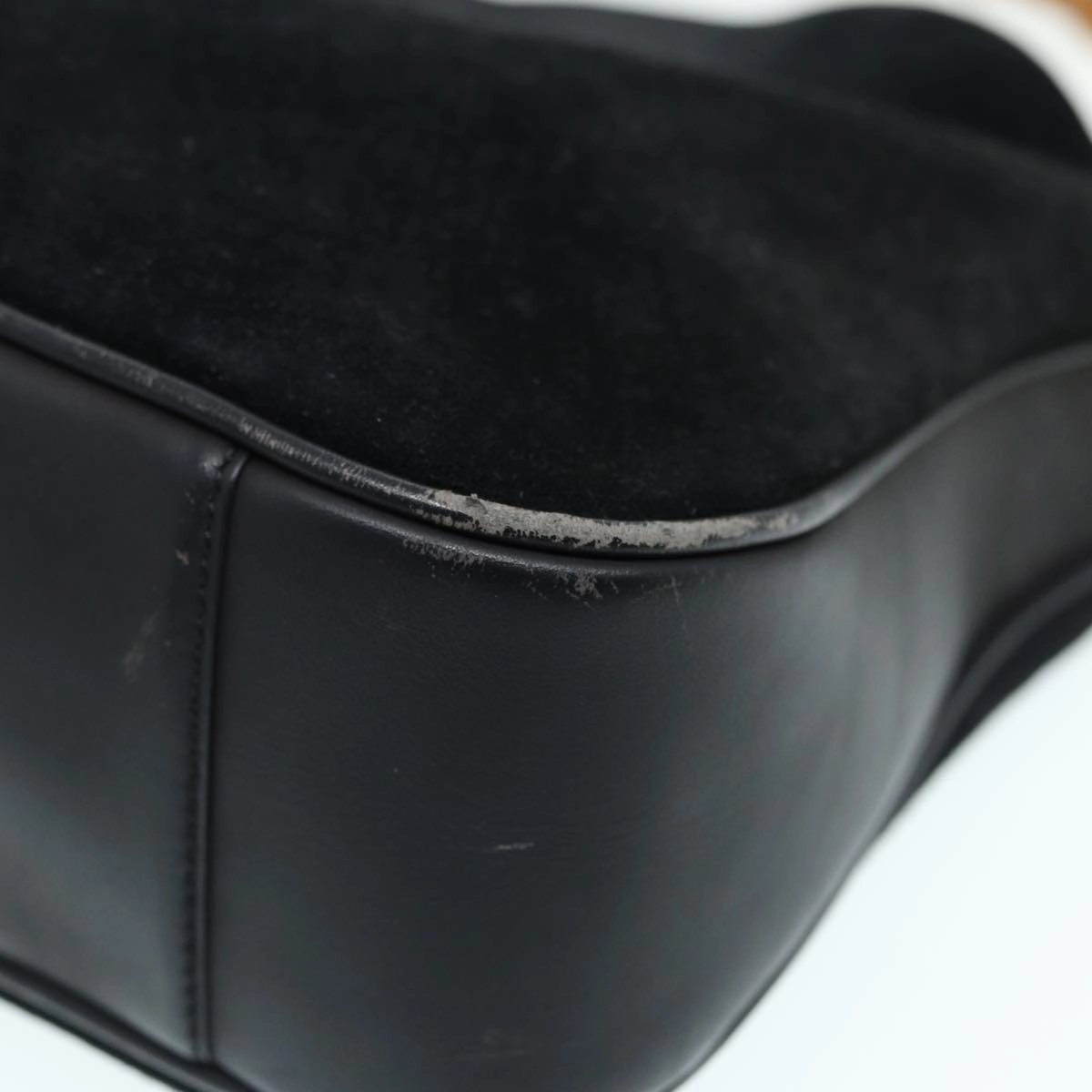 GUCCI Bamboo Shoulder Bag Suede Black 001 2404 1638  83939