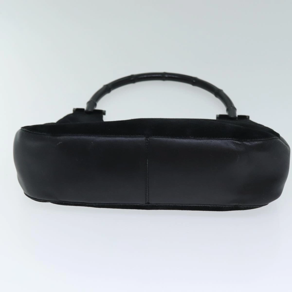 GUCCI Bamboo Shoulder Bag Suede Black 001 3739  13295