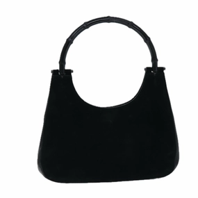 GUCCI Bamboo Shoulder Bag Suede Black 001 3739  13295