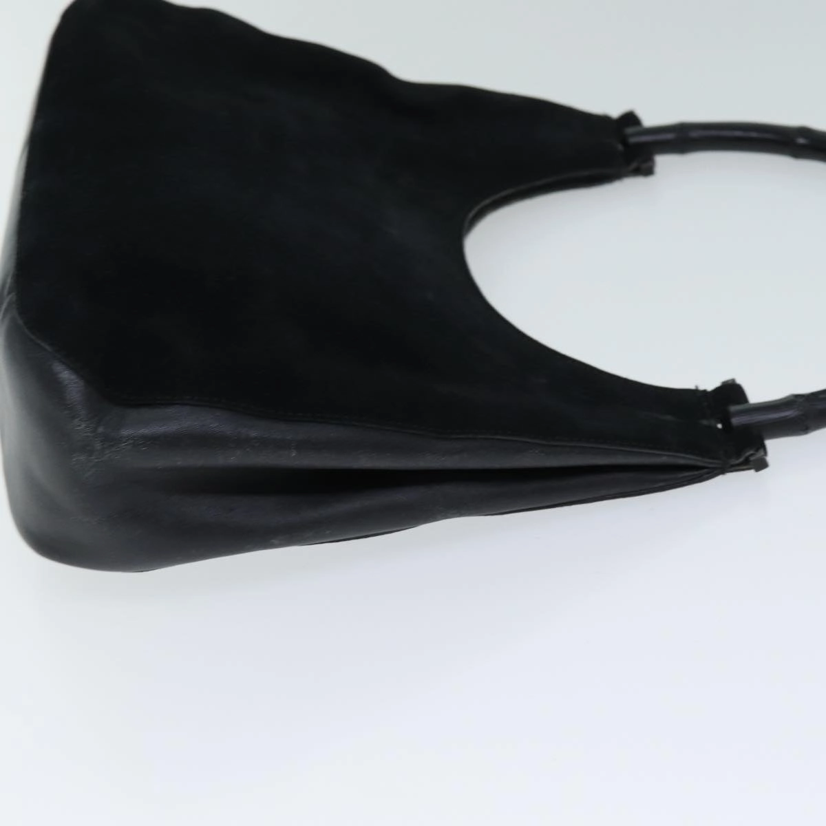 GUCCI Bamboo Shoulder Bag Suede Black 001 3739  13295