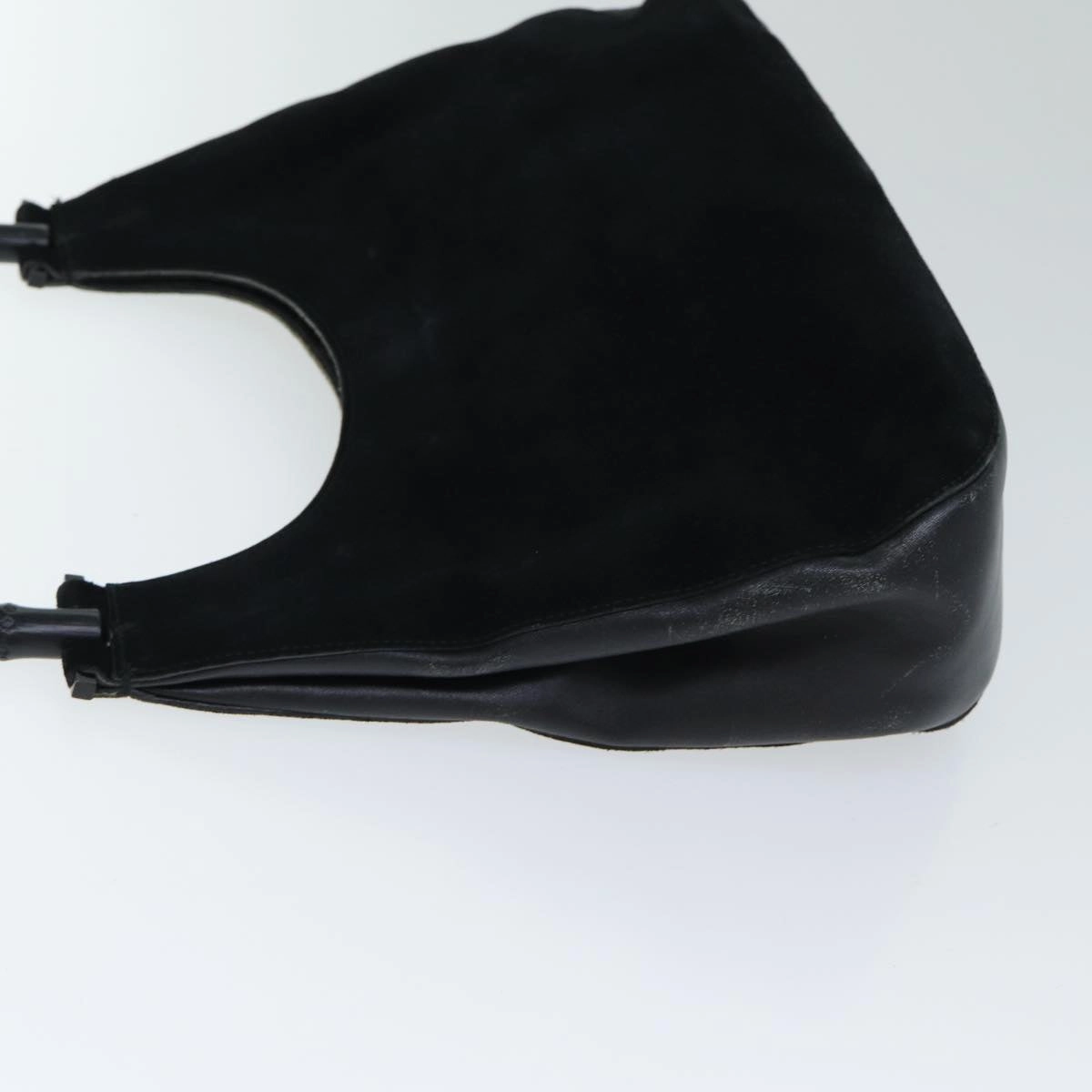 GUCCI Bamboo Shoulder Bag Suede Black 001 3739  13295