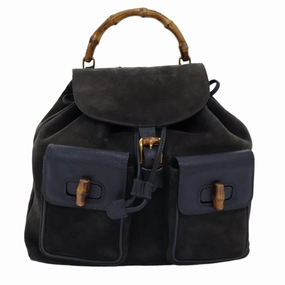 Gucci Bamboo  Suede Backpack Bag
