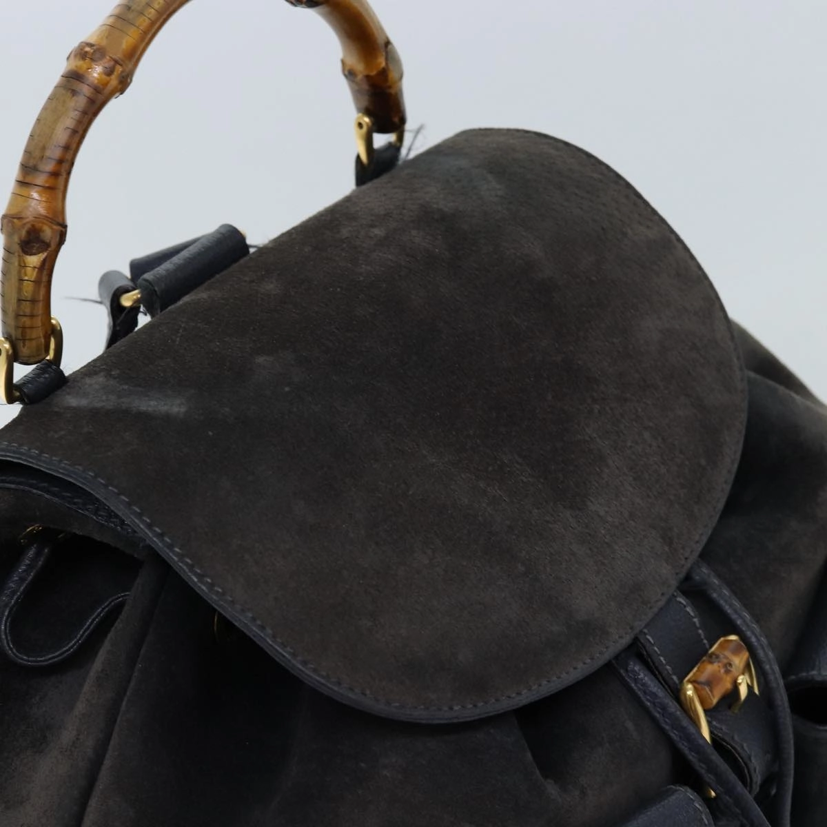 Gucci Bamboo  Suede Backpack Bag