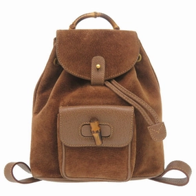 Gucci  Bamboo Suede Backpack (Pre-Owned)