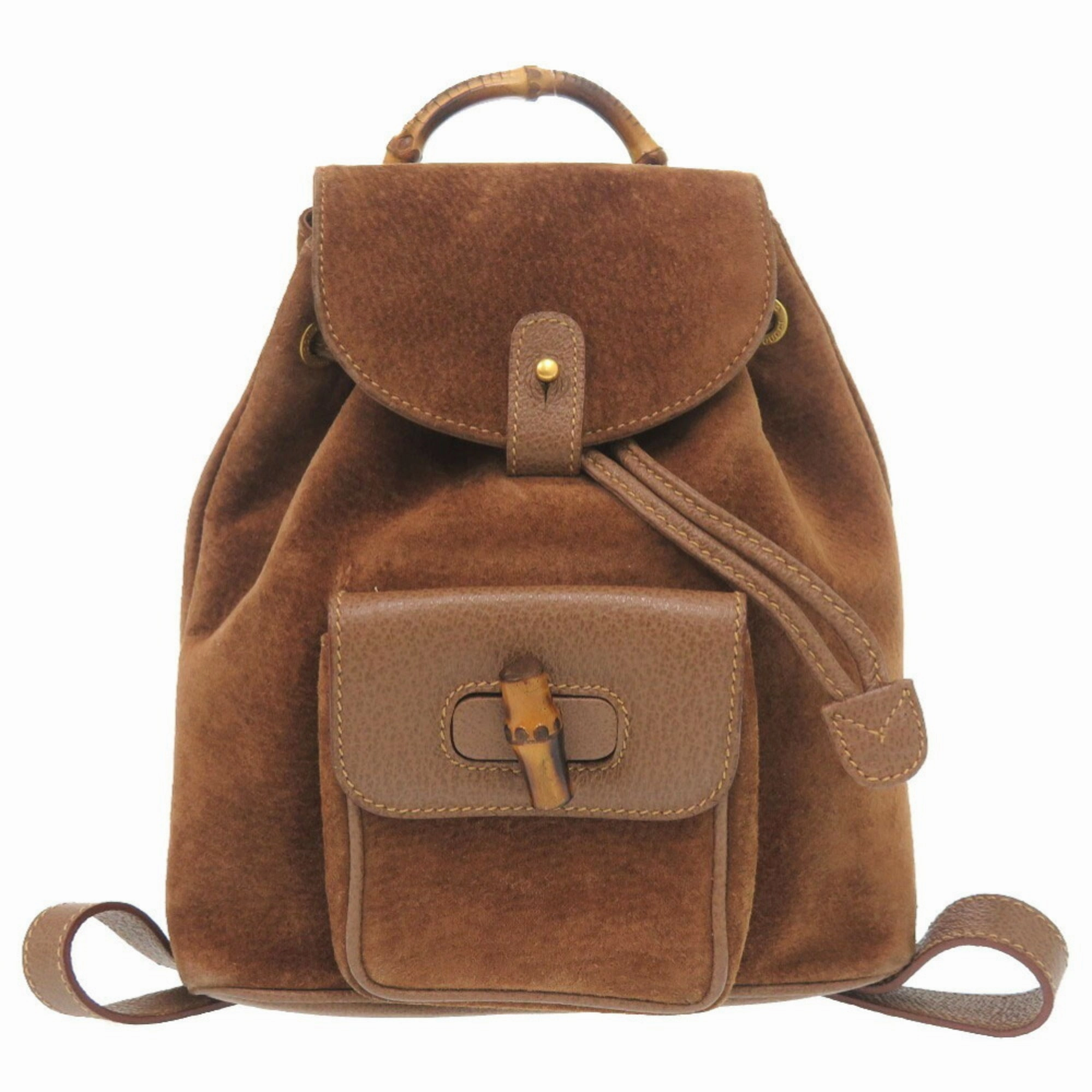 Gucci  Bamboo Suede Backpack (Pre-Owned)