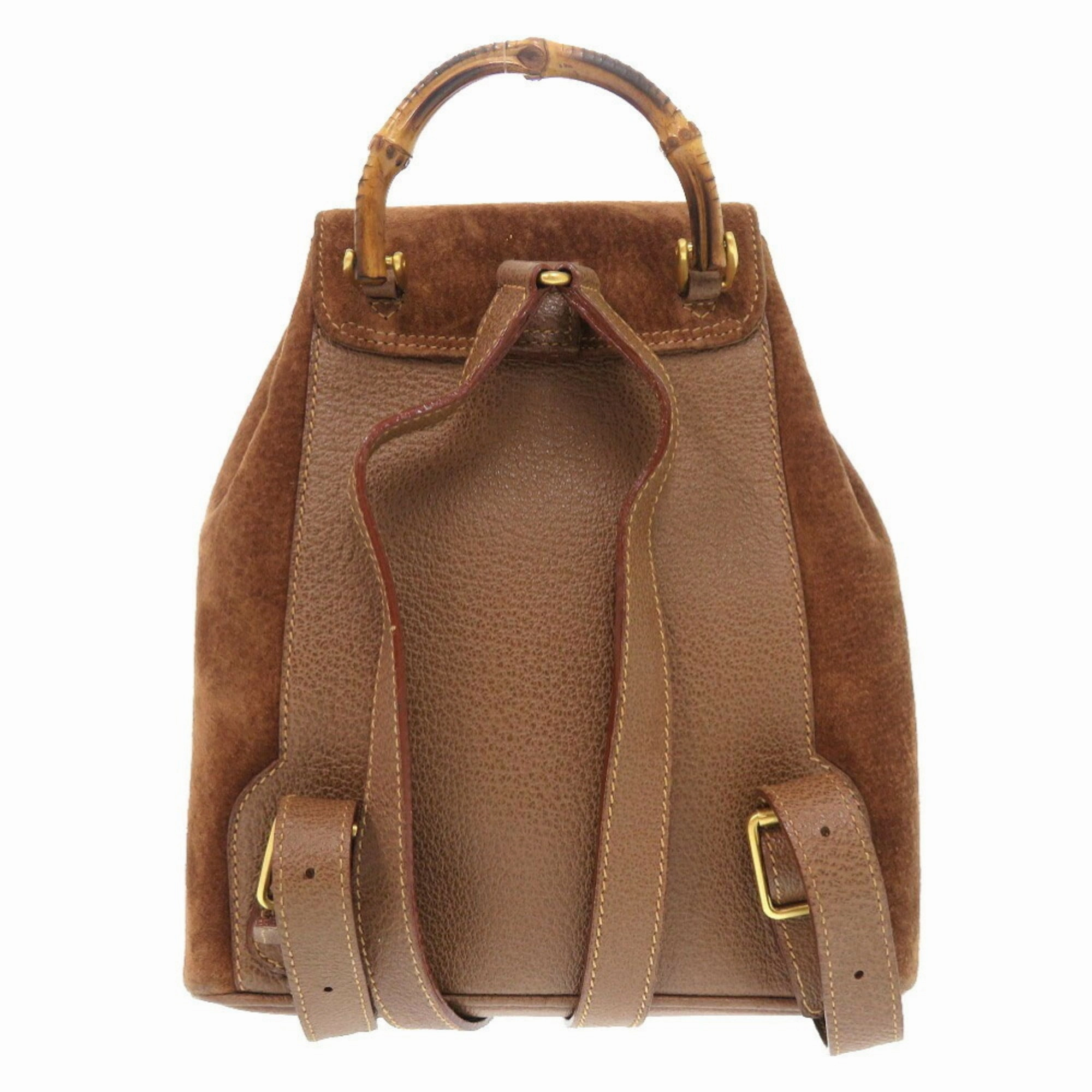 Gucci  Bamboo Suede Backpack (Pre-Owned)