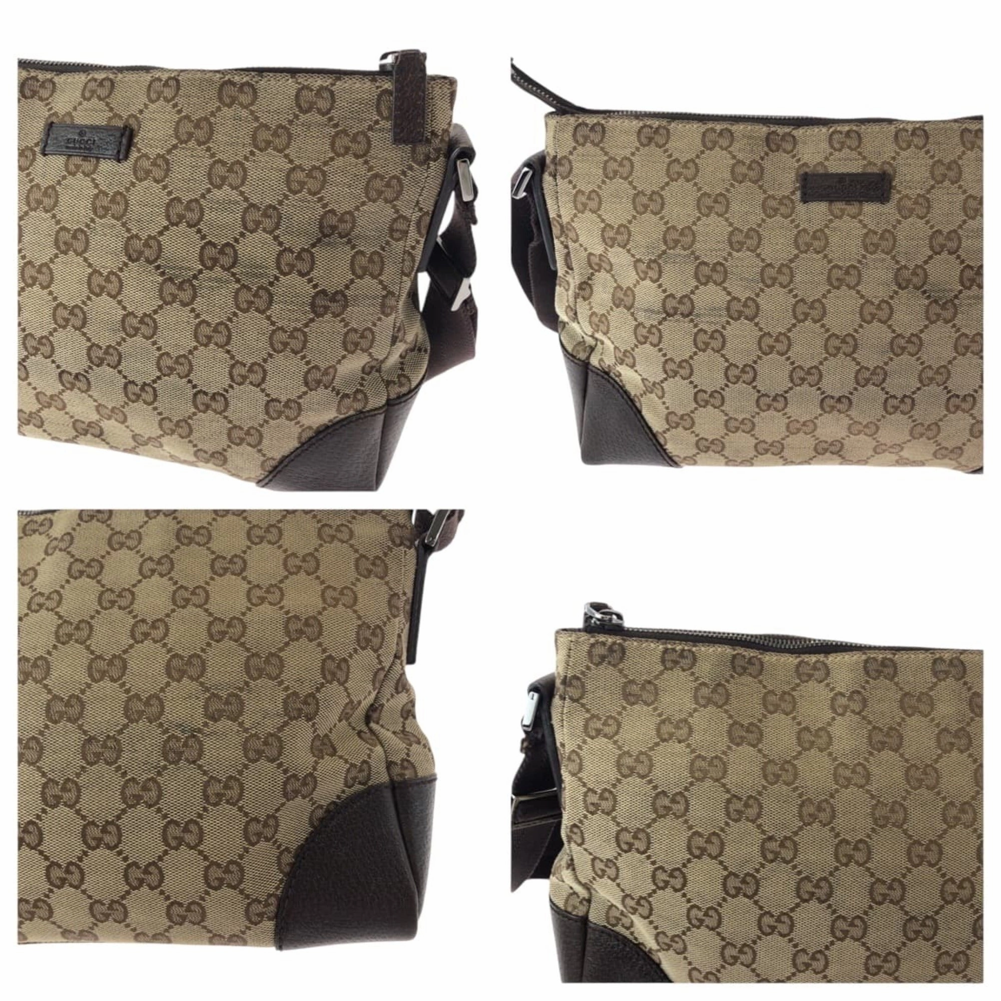 Gucci Beige Brown Gg Canvas Pochette Shoulder Bag ()