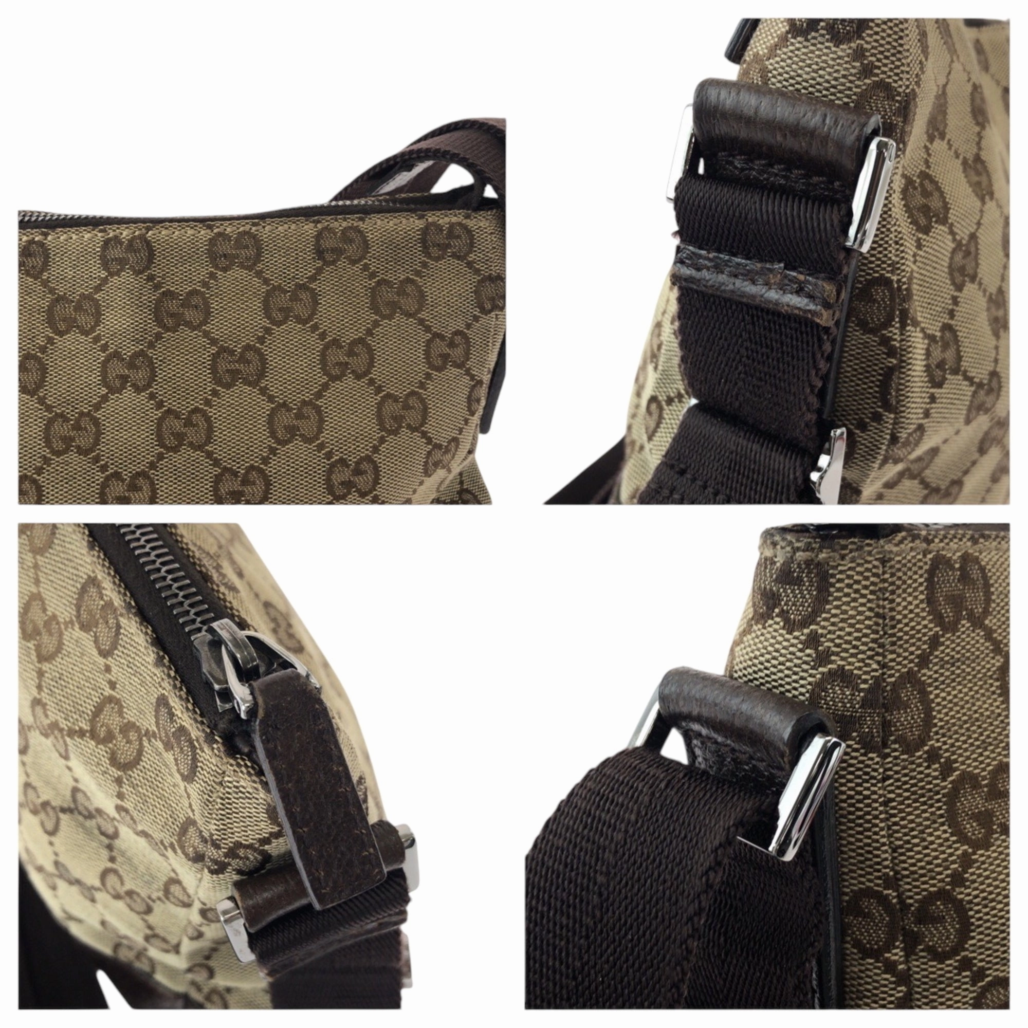 Gucci Beige Brown Gg Canvas Pochette Shoulder Bag ()