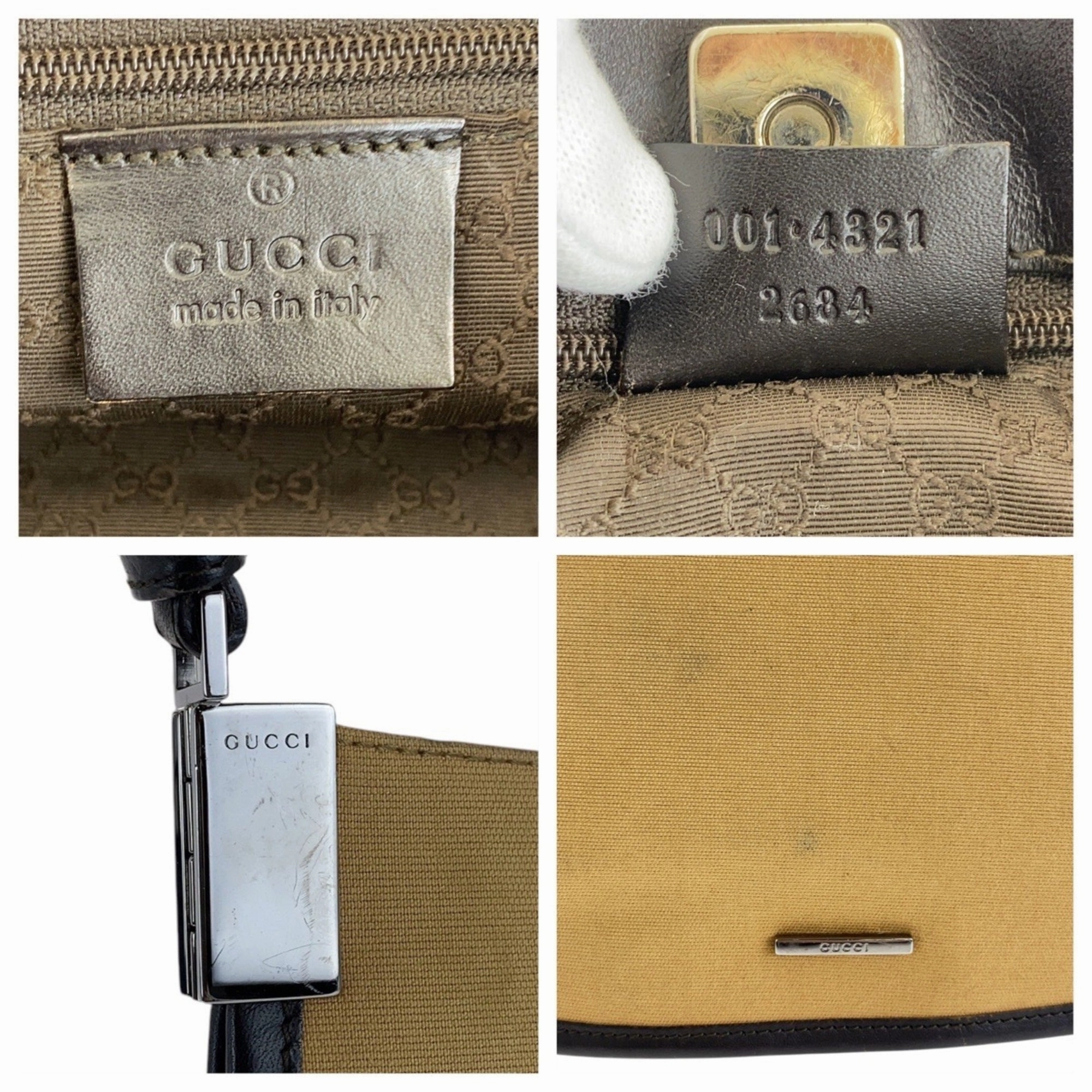 Gucci Beige Camel Canvas Shoulder Bag ()