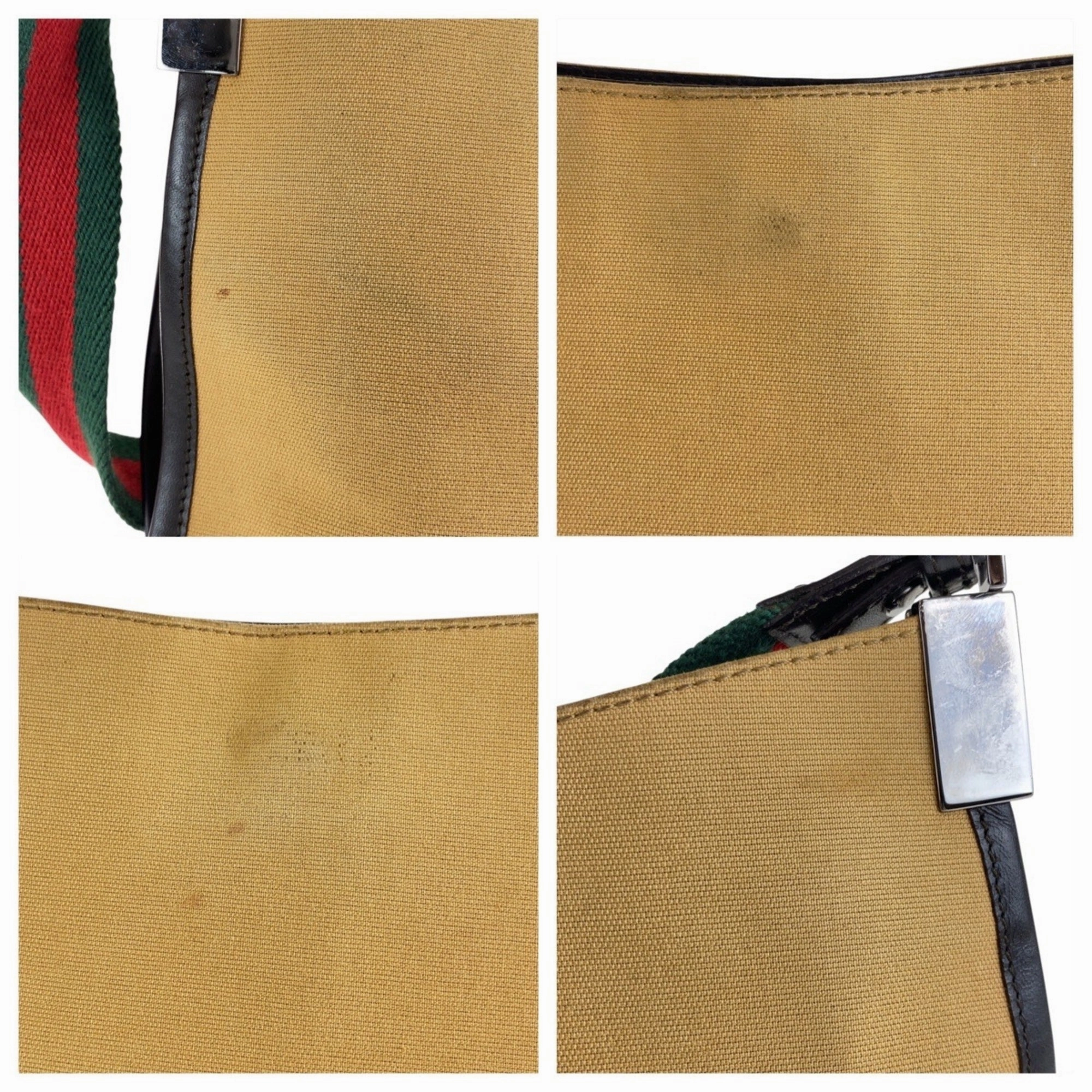 Gucci Beige Camel Canvas Shoulder Bag ()