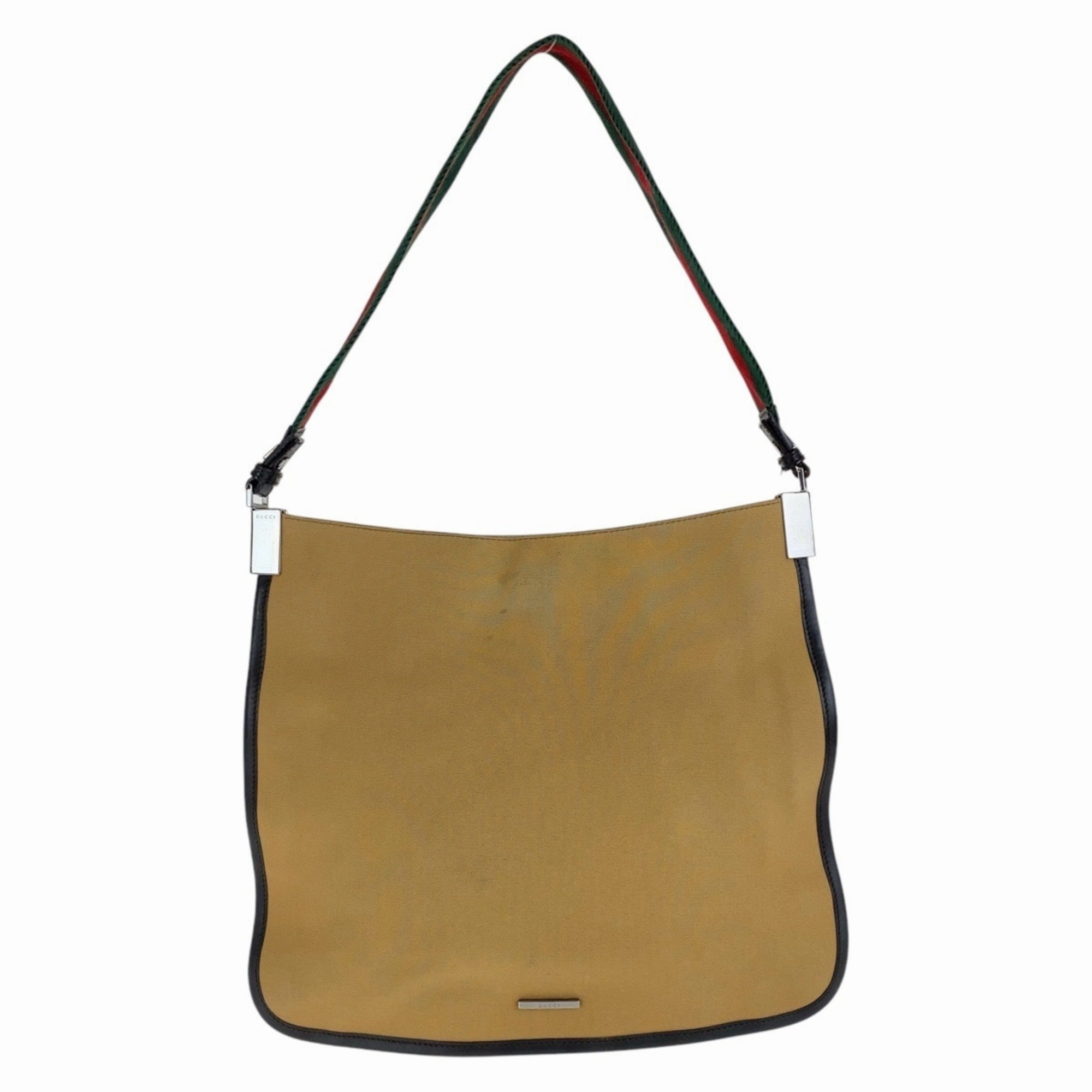 Gucci Beige Camel Canvas Shoulder Bag ()