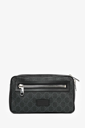 Gucci Black Canvas GG Supreme Belt Bag