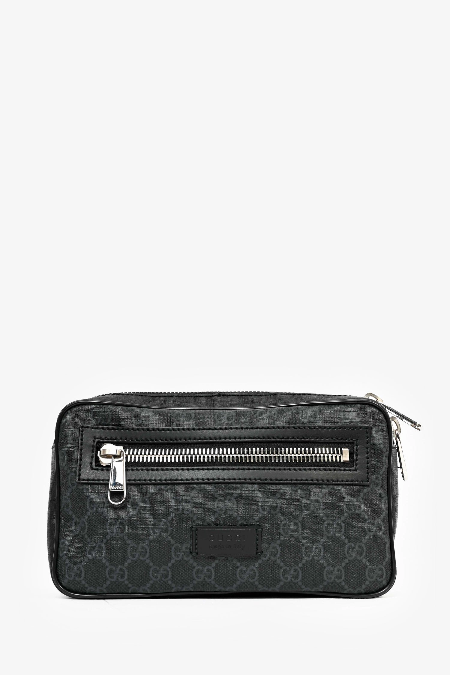 Gucci Black Canvas GG Supreme Belt Bag