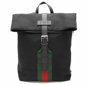 Gucci Black Canvas Leather Backpack 337075