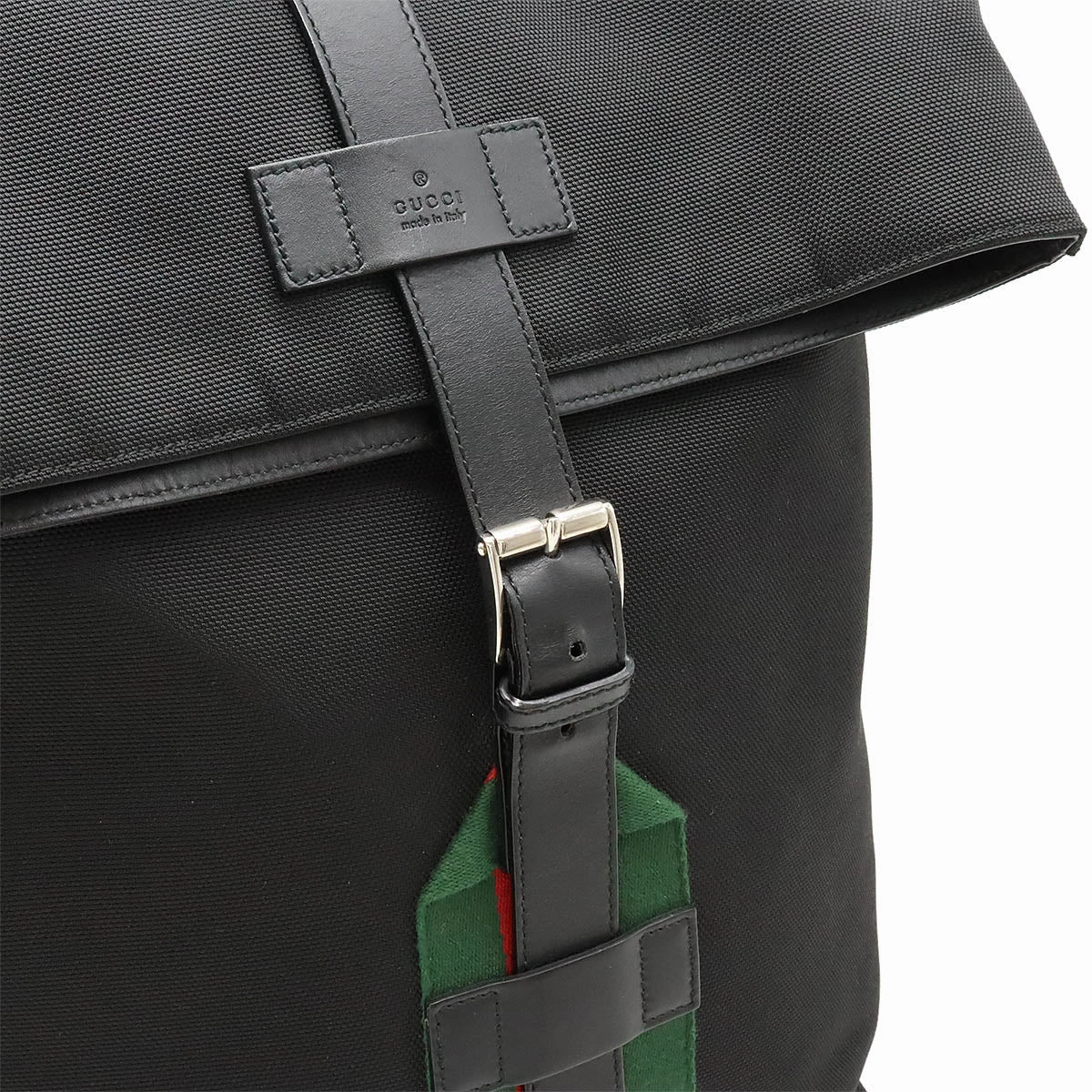 Gucci Black Canvas Leather Backpack 337075