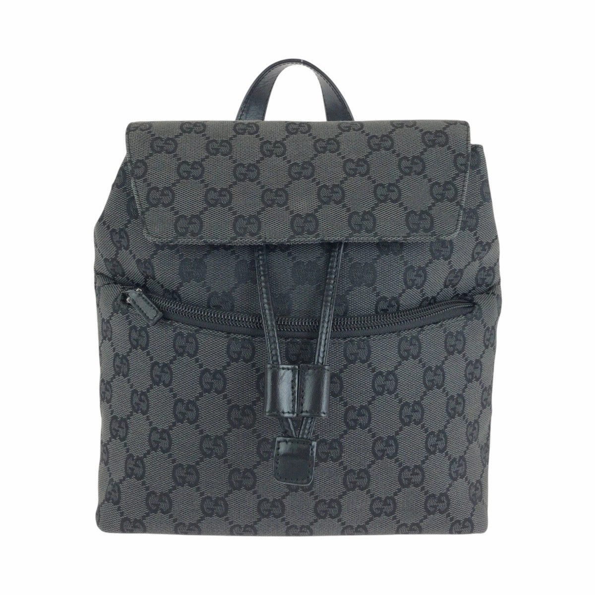 Gucci Black GG Canvas Leather Backpack