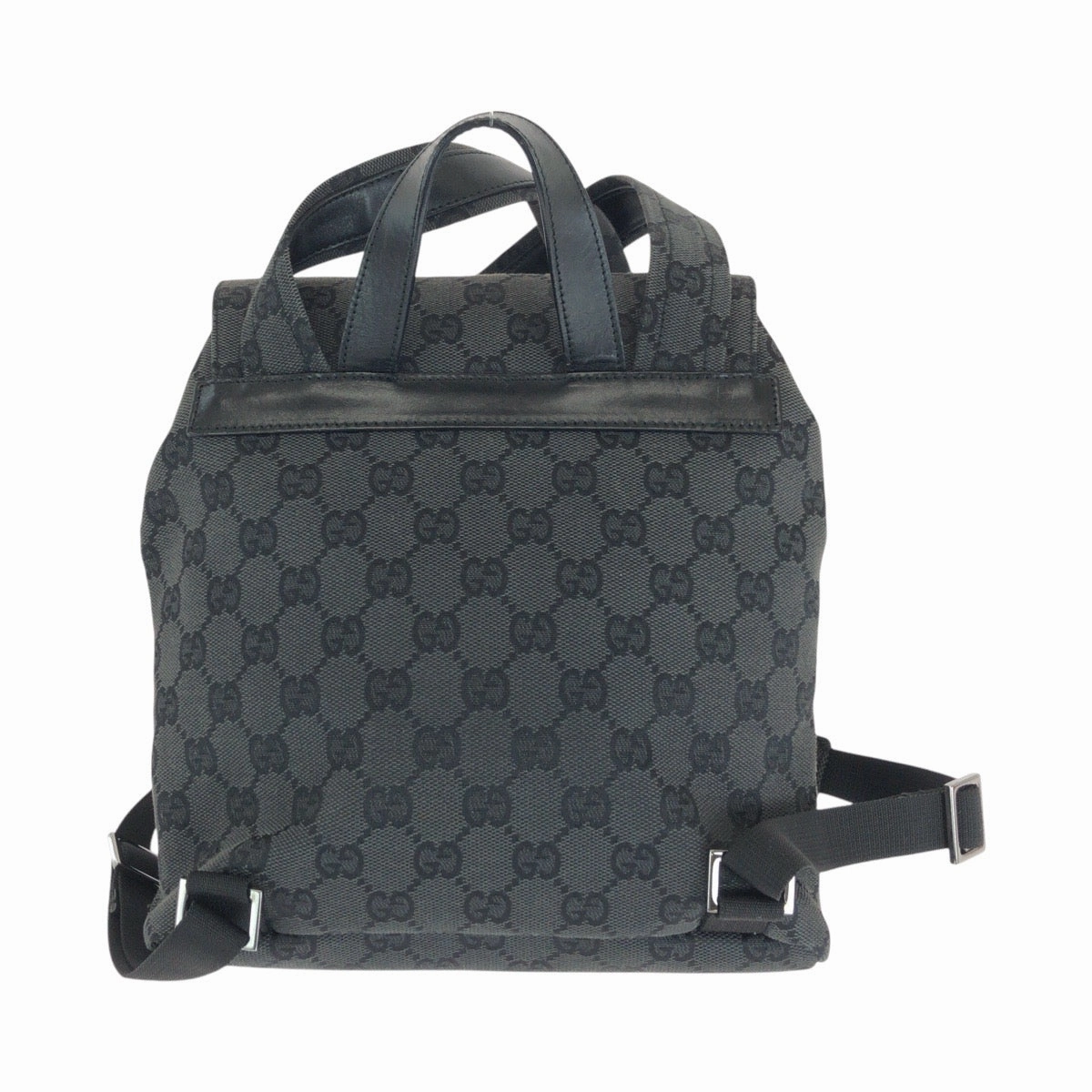 Gucci Black GG Canvas Leather Backpack
