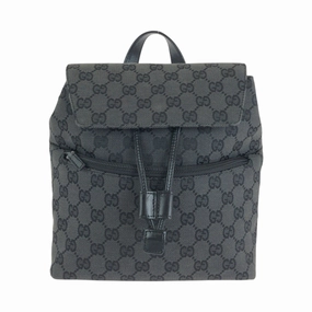 Gucci Black GG Canvas Leather Backpack