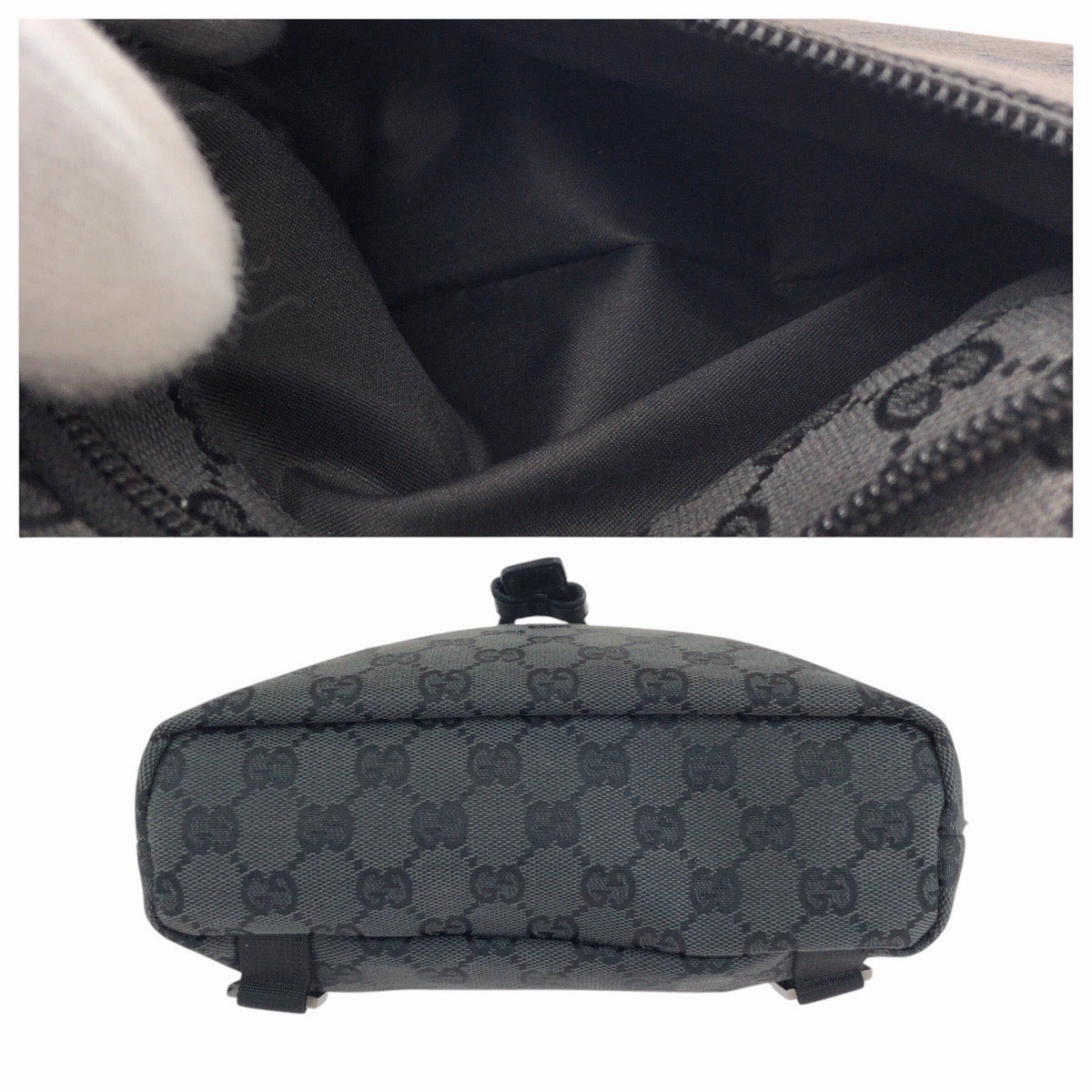 Gucci Black GG Canvas Leather Backpack