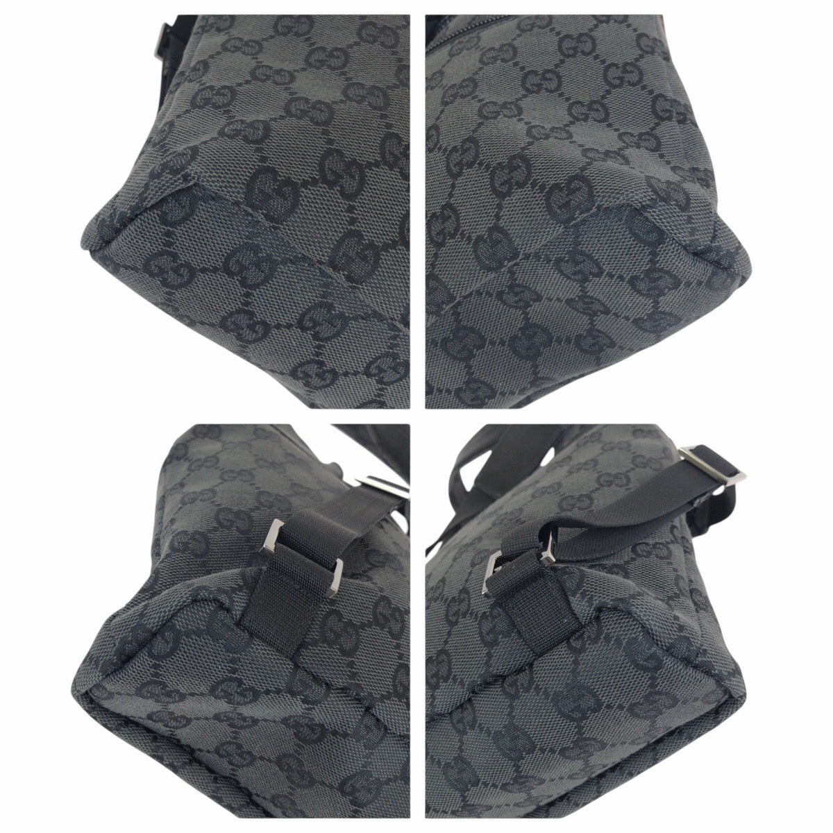 Gucci Black GG Canvas Leather Backpack