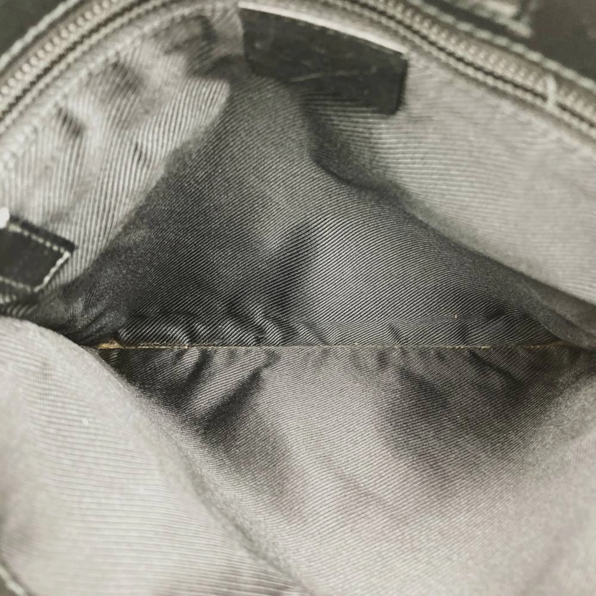 Gucci Black Gg Canvas Leather Shoulder Bag ()