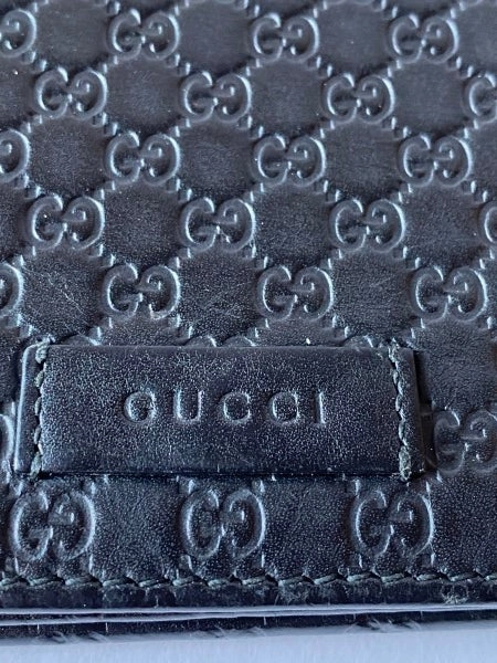 Gucci Black GG Microguccissima Logo Crossbody WOC