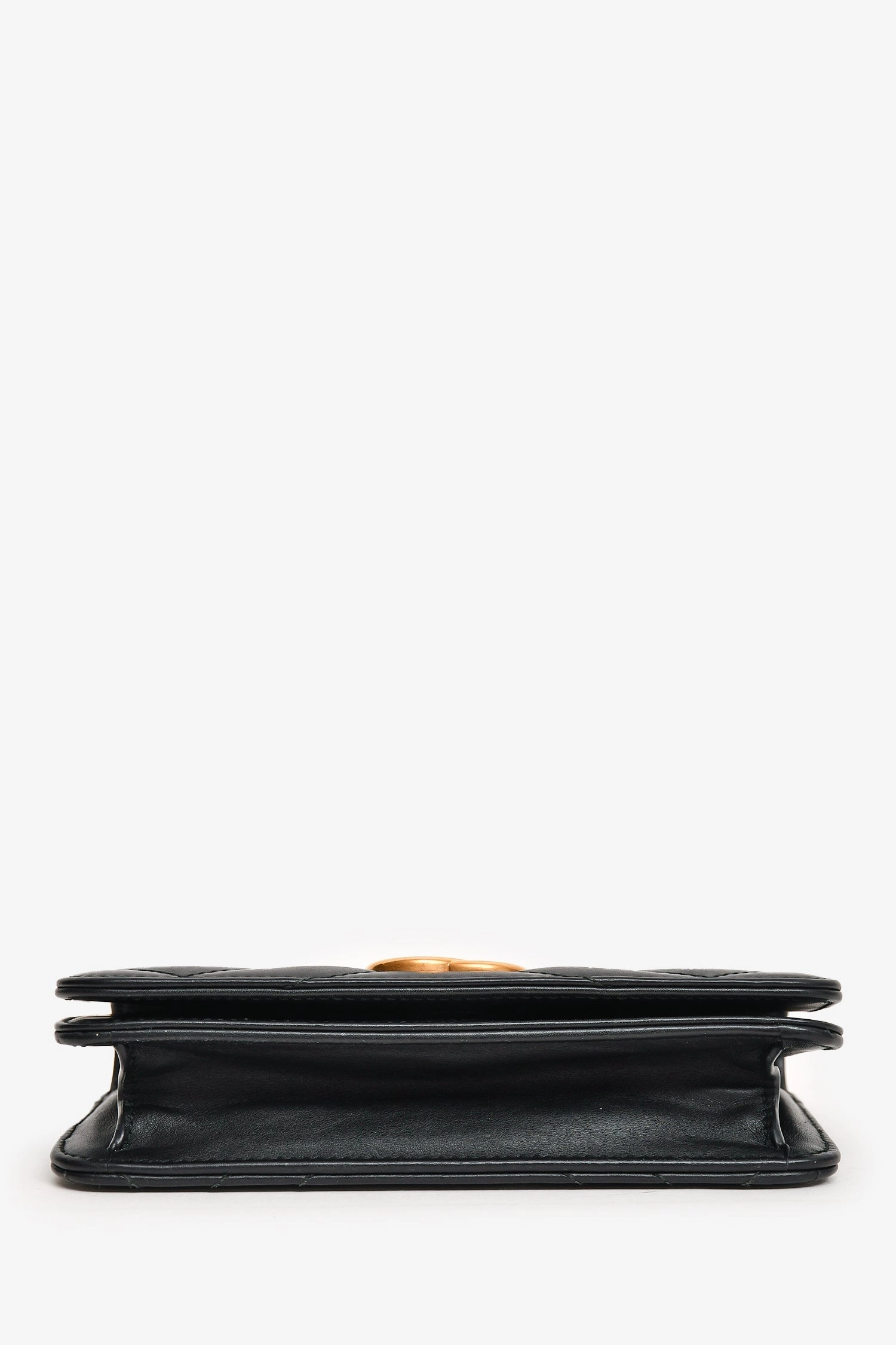 Gucci Black Leather Chevron Quilted Marmont Mini Bag