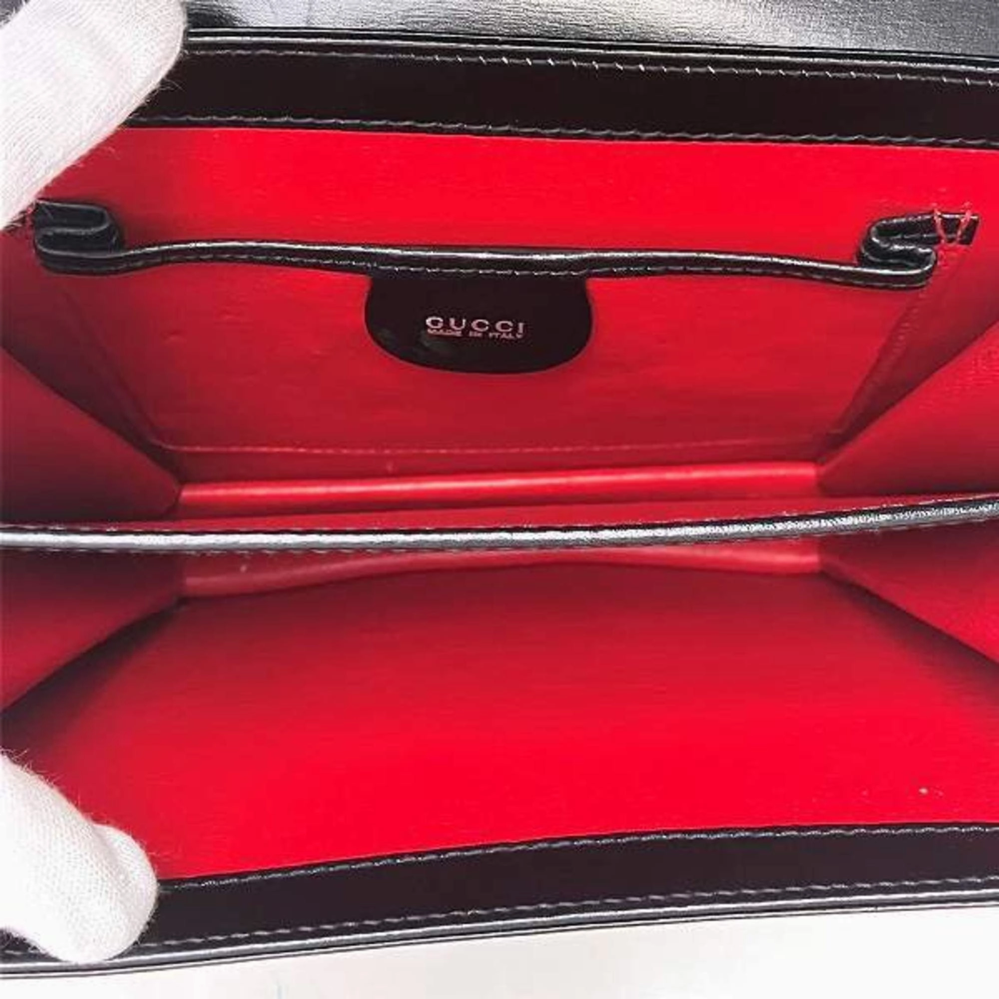 Gucci Black Leather Handbag Shoulder Bag ()
