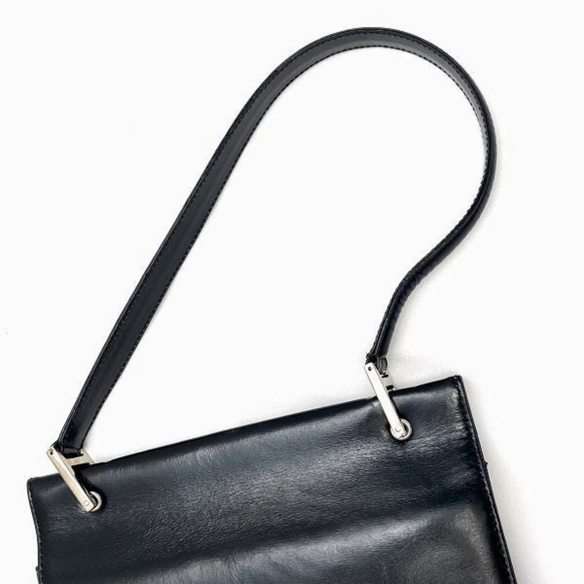 Gucci Black Leather Handbag Shoulder Bag ()