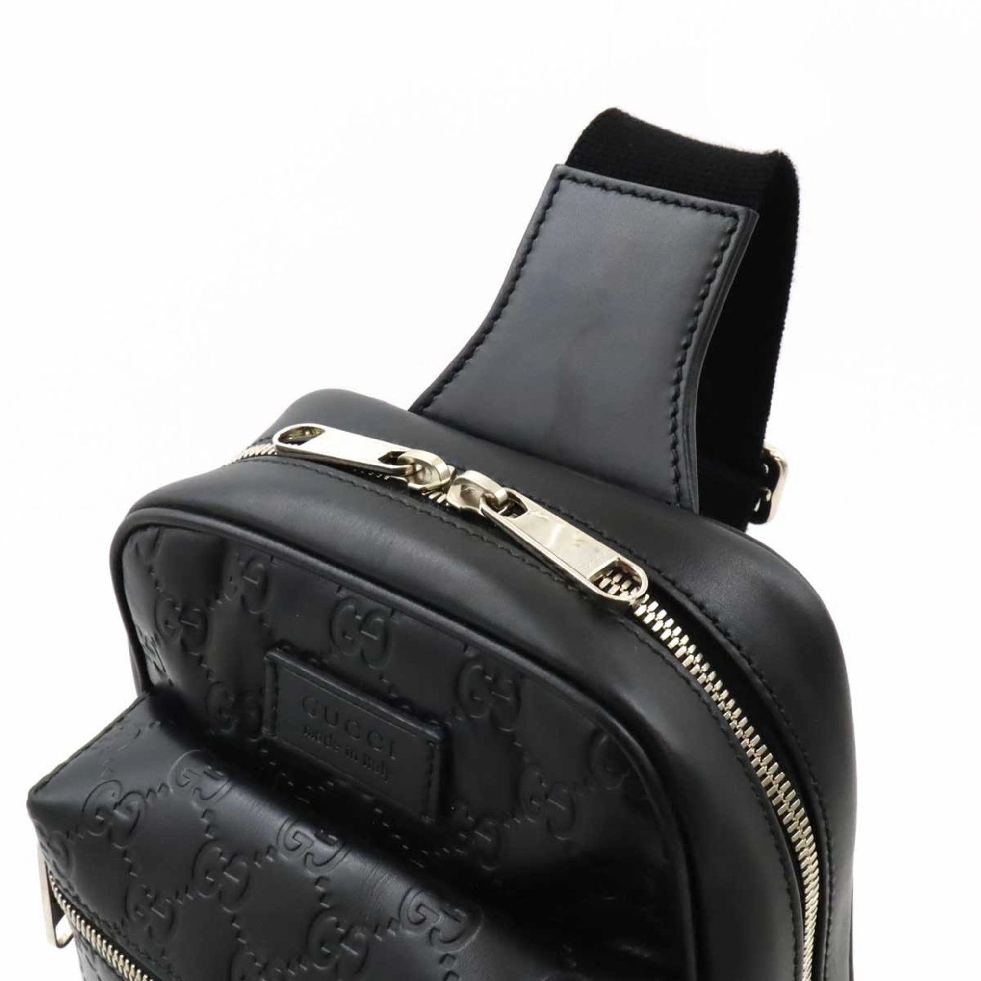 Gucci Black Leather Shoulder Bag Sling Bag ()