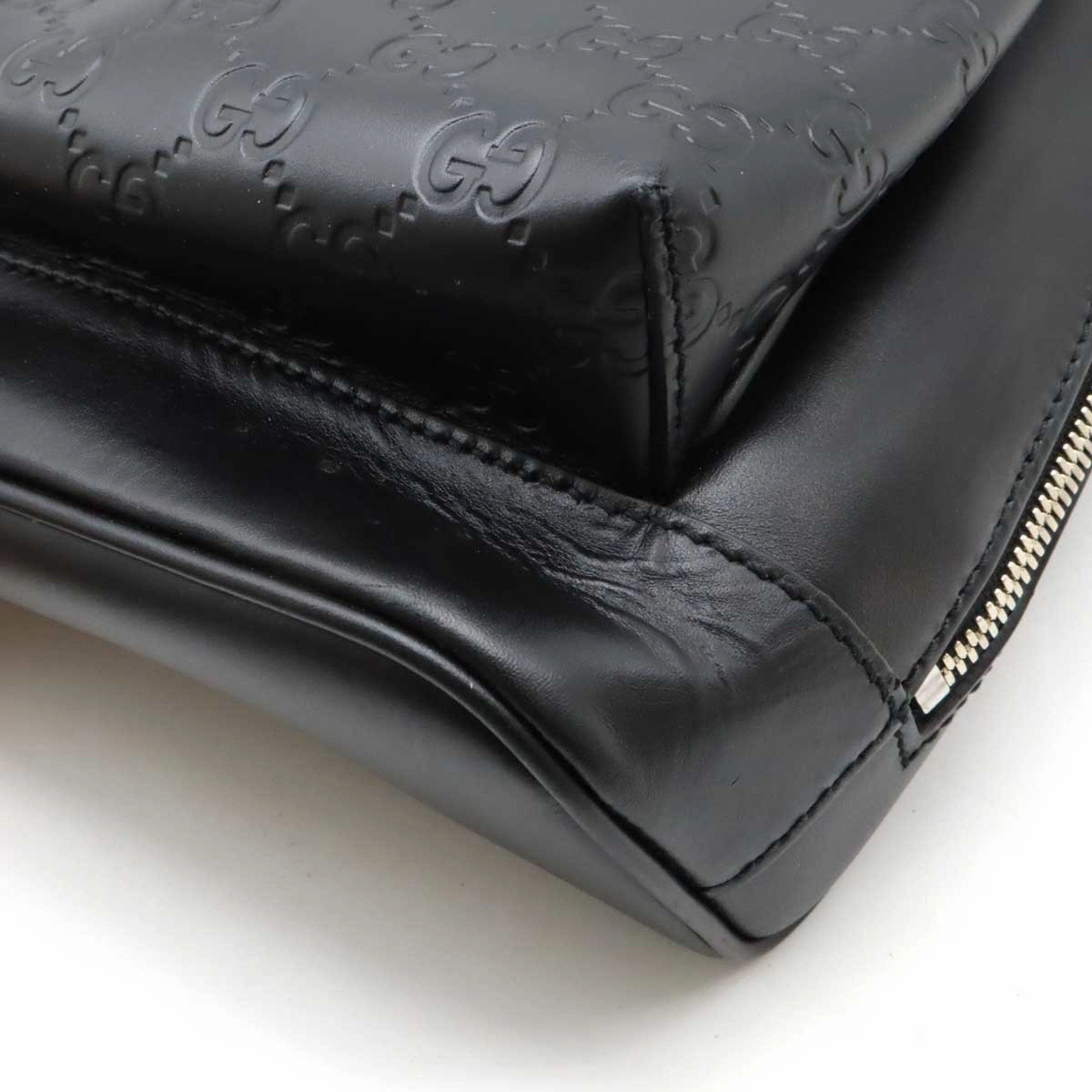 Gucci Black Leather Shoulder Bag Sling Bag ()