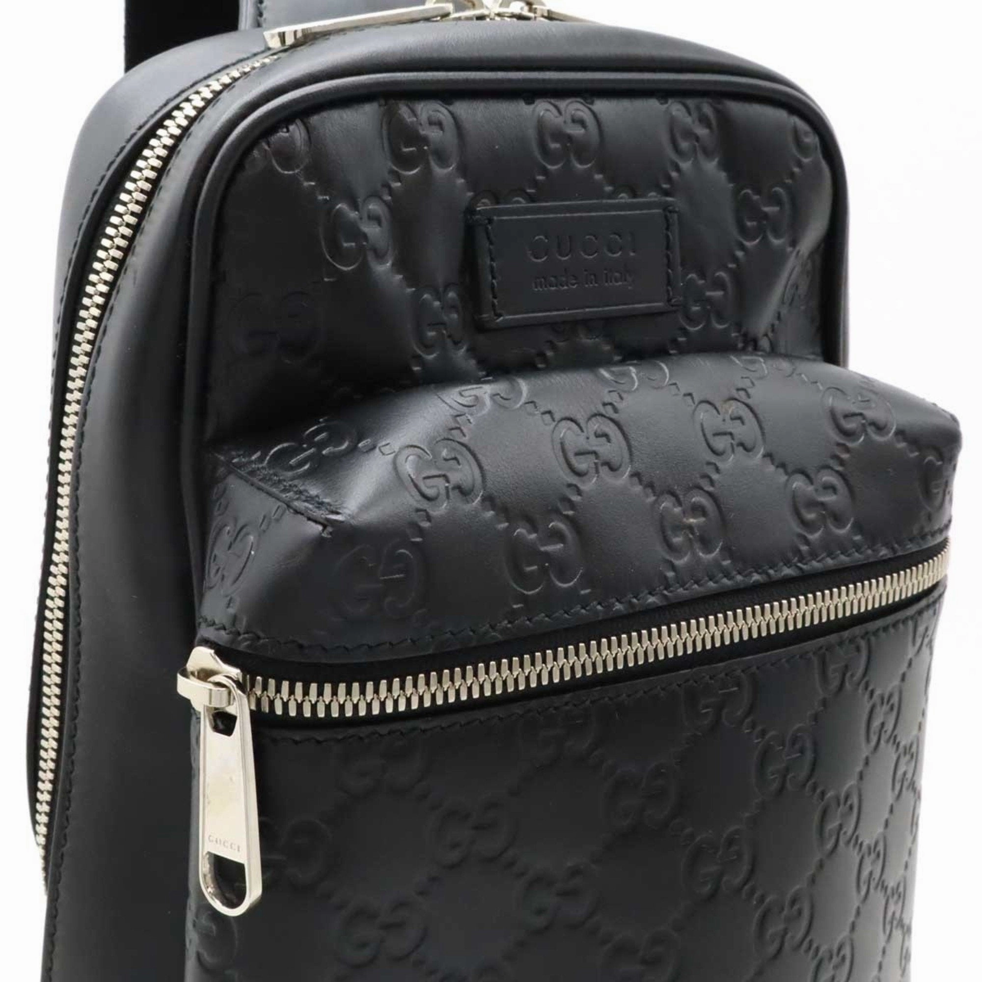 Gucci Black Leather Shoulder Bag Sling Bag ()