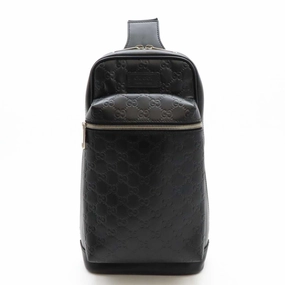 Gucci Black Leather Shoulder Bag Sling Bag ()